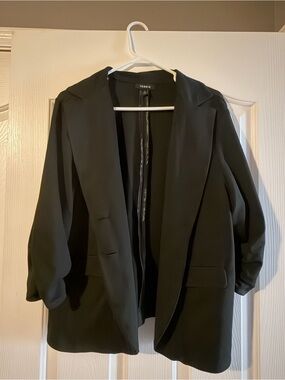 Torrid Black 3/4 Sleeve Blazer Jacket